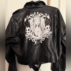 Unique Vintage Corpses Bride NWT Faux Leather Jacket (PTP 24) (Waist 21)